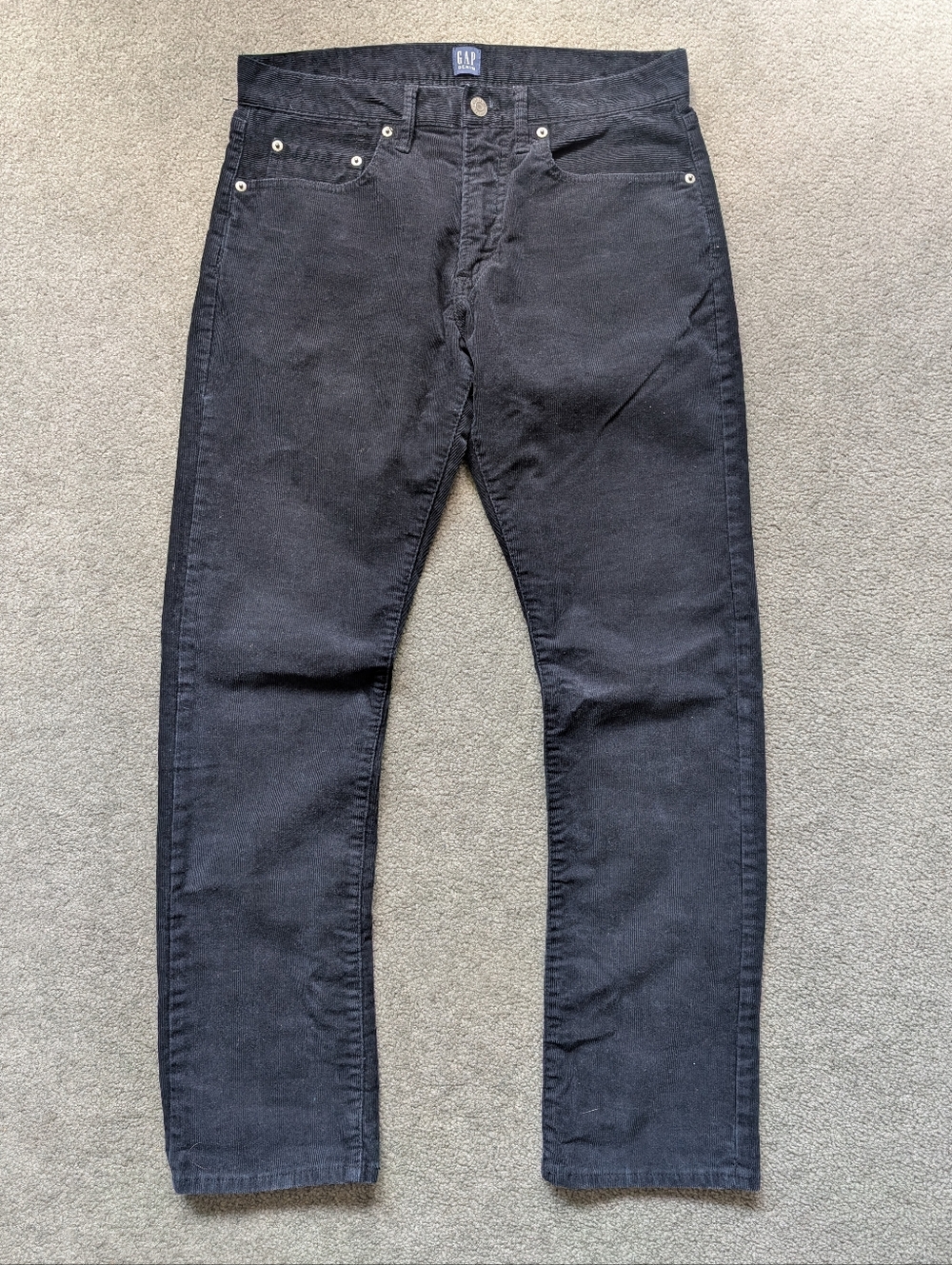 Gap Pant Black Cotton Corduroy Chino Straight Business Preppy 30X30